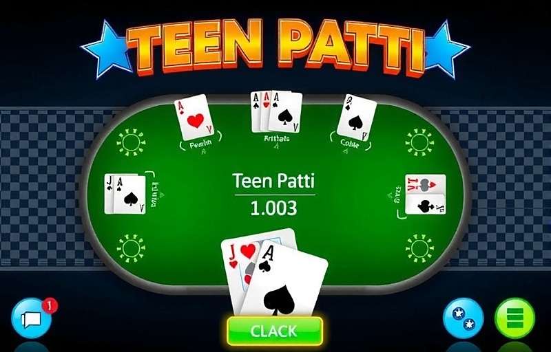Teen Patti Gold - Indian Poker gameplay showing players with cards in a virtual table setting